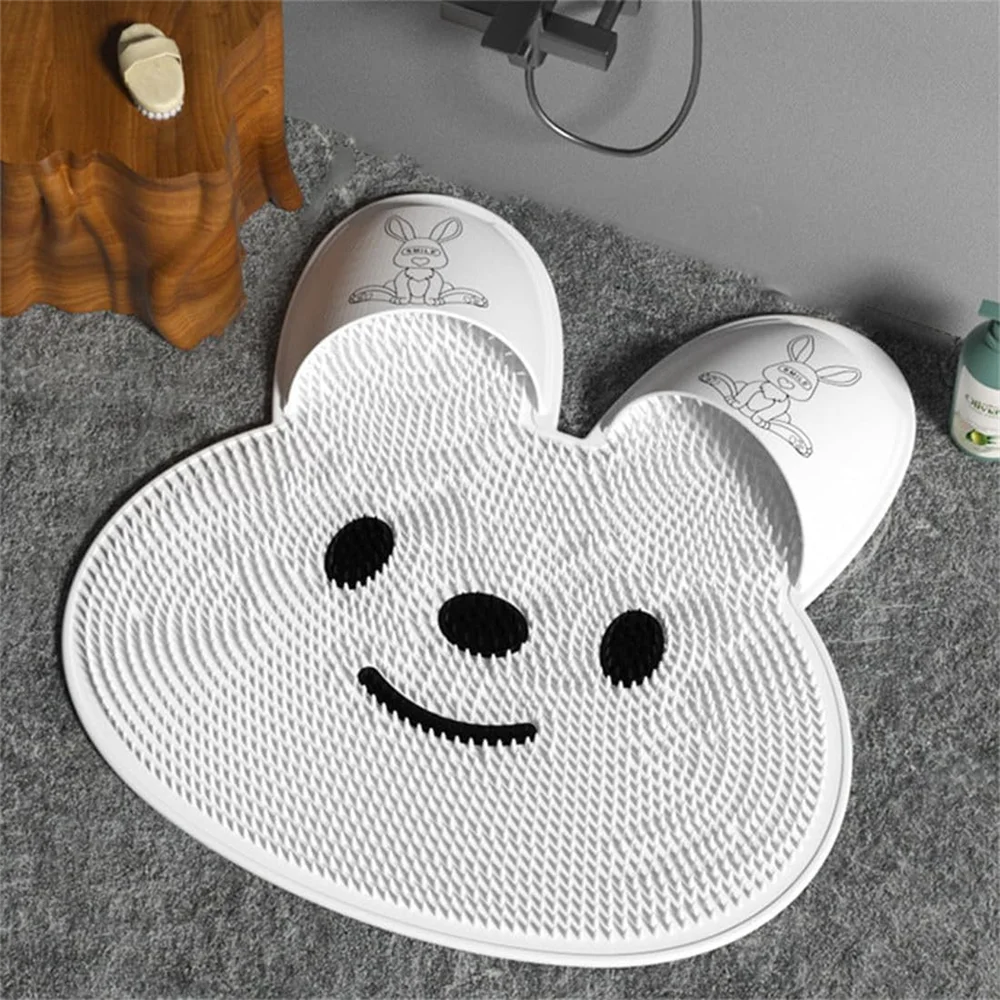 Non-Slip Silicone Foot Scrubber Bath Mat – Shower Foot Massager, Exfoliating Cleaning Mat for Bathtub & Bathroom Floor