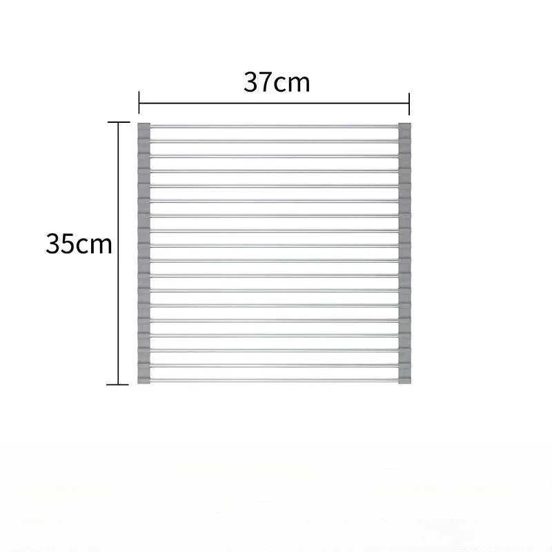 Roll Up Stainless Steel Dish Drying Rack for Kitchen Sink Space Saving Organization