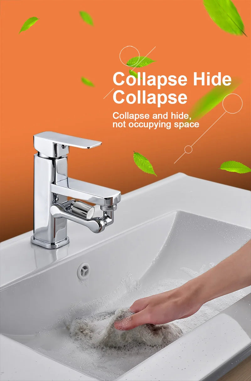 1080° Rotatable Faucet Sprayer Head with Dual Spray Modes for Kitchen & Bathroom Sink