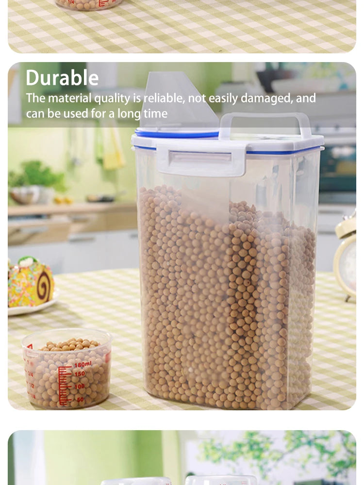 Contenedor premium para alimentos de mascotas con cierre hermético - Duradero, gran capacidad, fácil de limpiar y diseño elegante para perros y gatos
