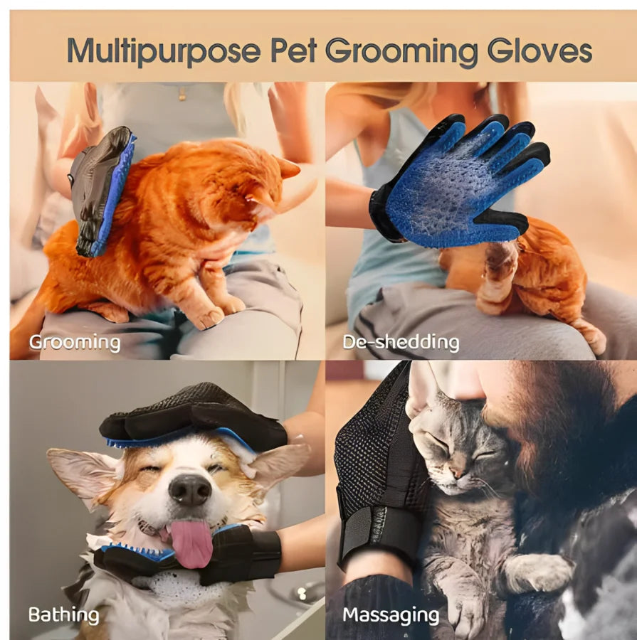 Guante quitapelos para mascotas, peine, guante de limpieza para perros y gatos, para deshedding, cepillo de masaje, suministros para animales, accesorios para gatos