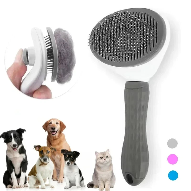 Cepillo para perros, peine para gatos, cepillo autolimpiante para quitar el pelo de mascotas para perros y gatos, herramientas de aseo para mascotas, peine desenredante, accesorios para perros