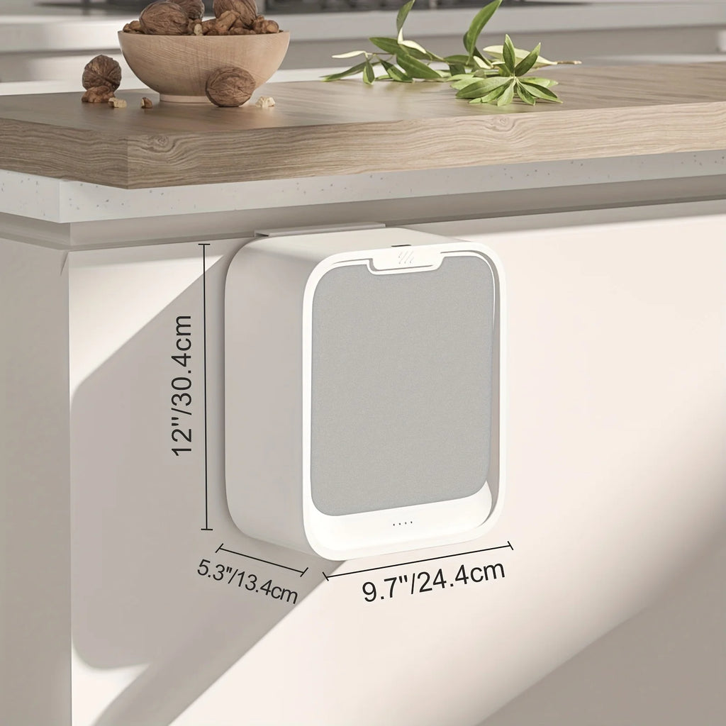 Wall Mounted Smart Sensor Trash Can with Lid for Kitchen Cabinet & Under Sink Storage
