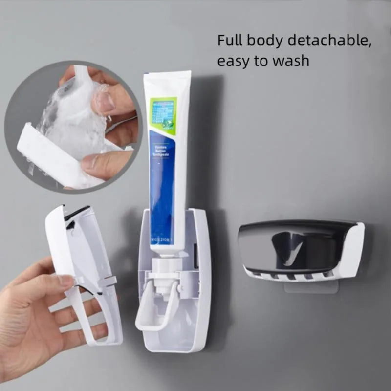 Wall-Mounted Toothbrush Holder Set with Automatic Toothpaste Dispenser & Cup