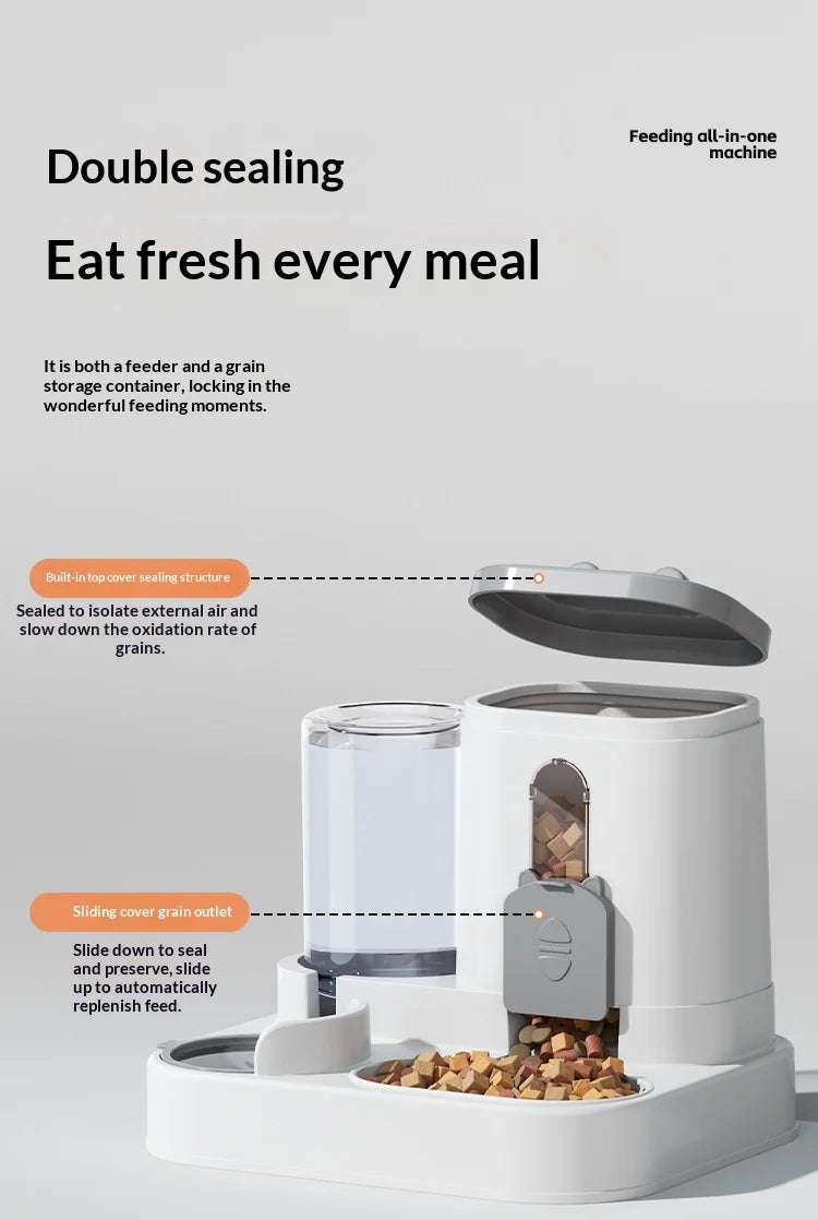 Automatic Pet Feeder & Water Dispenser – Large Capacity Food & Water Station for Cats & Dogs