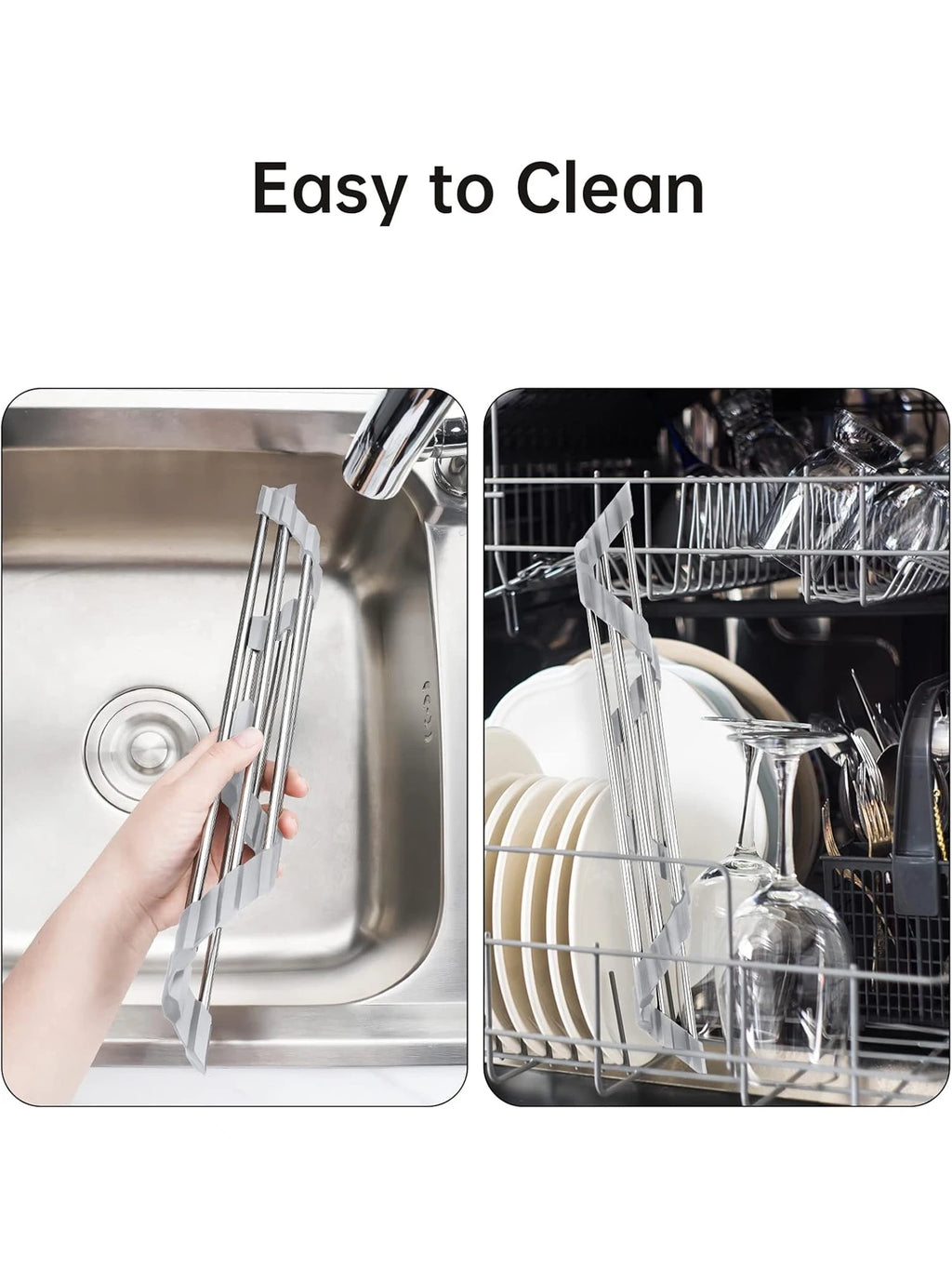 Roll-Up Dish Drying Rack for Over-the-Sink Kitchen Organization