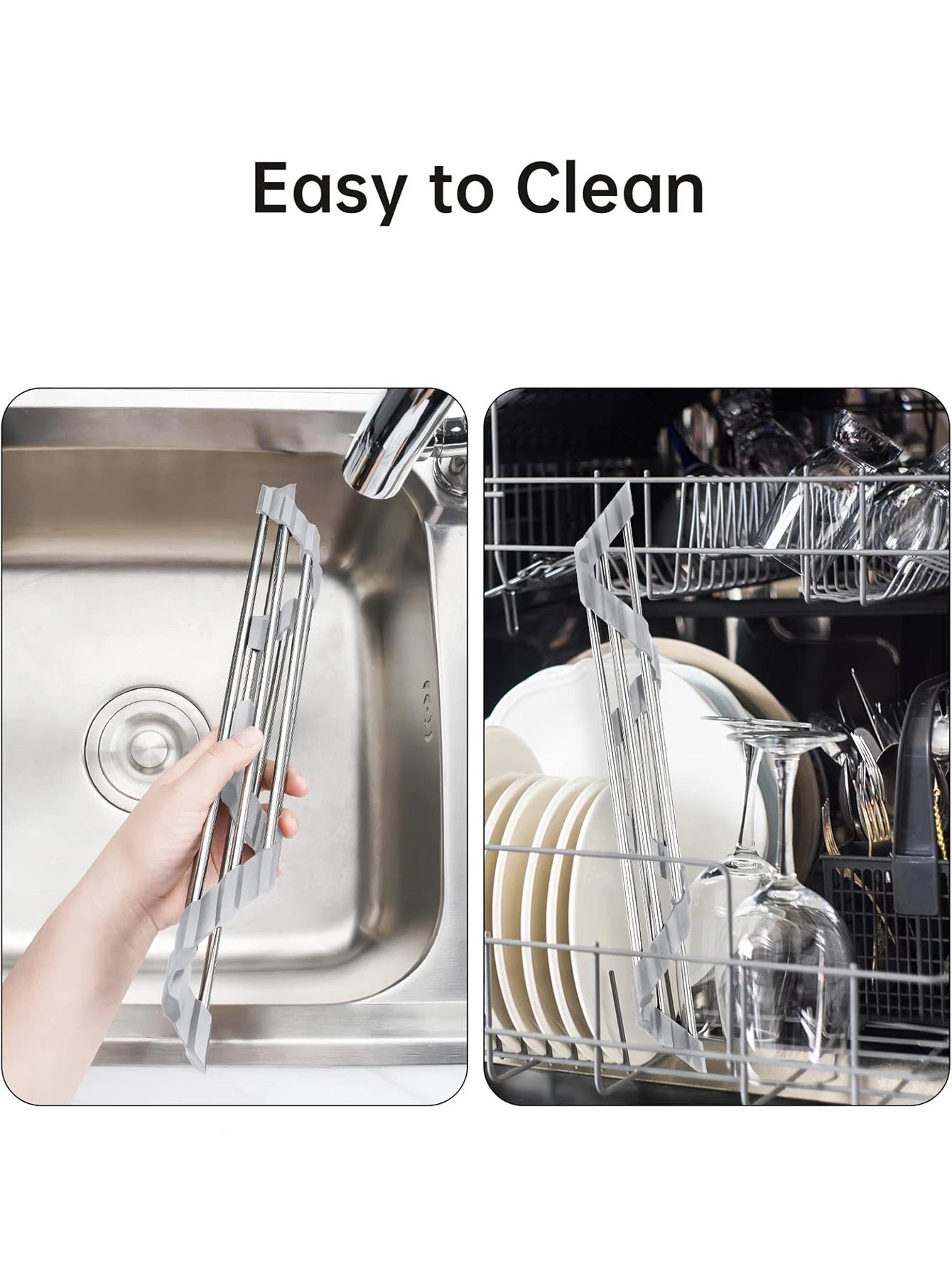 Roll-Up Dish Drying Rack for Over-the-Sink Kitchen Organization