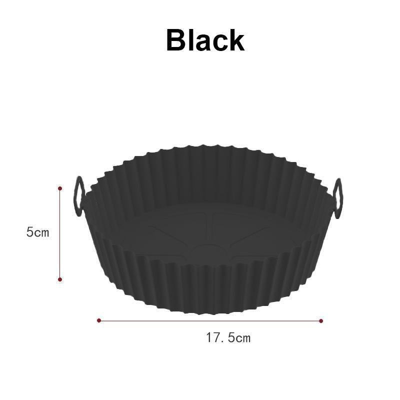 Reusable Silicone Air Fryer Pot with Handles – Non-Stick Food-Grade Liner