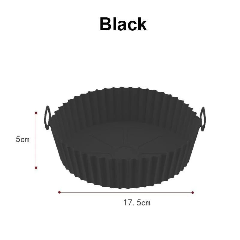 Reusable Silicone Air Fryer Pot with Handles – Non-Stick Food-Grade Liner