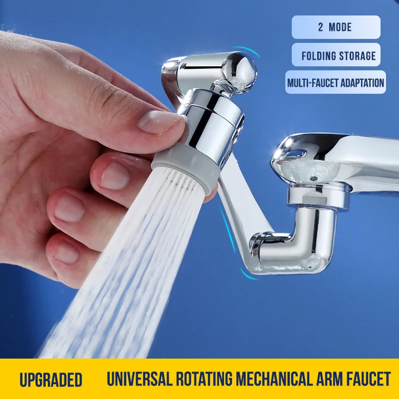 Extensor de grifo de acero inoxidable giratorio 1080°, boquilla pulverizadora para grifo, aireador mezclador de baño universal, 2 modos de pulverización