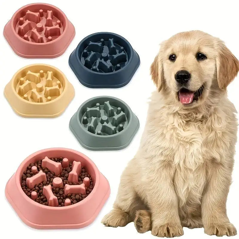 Tazón para perros de alimentación lenta, antiquemaduras, cuenco para comida para cachorros, antideslizante, para mascotas, cuencos para perros de alimentación lenta, comederos de rompecabezas para perros pequeños y medianos