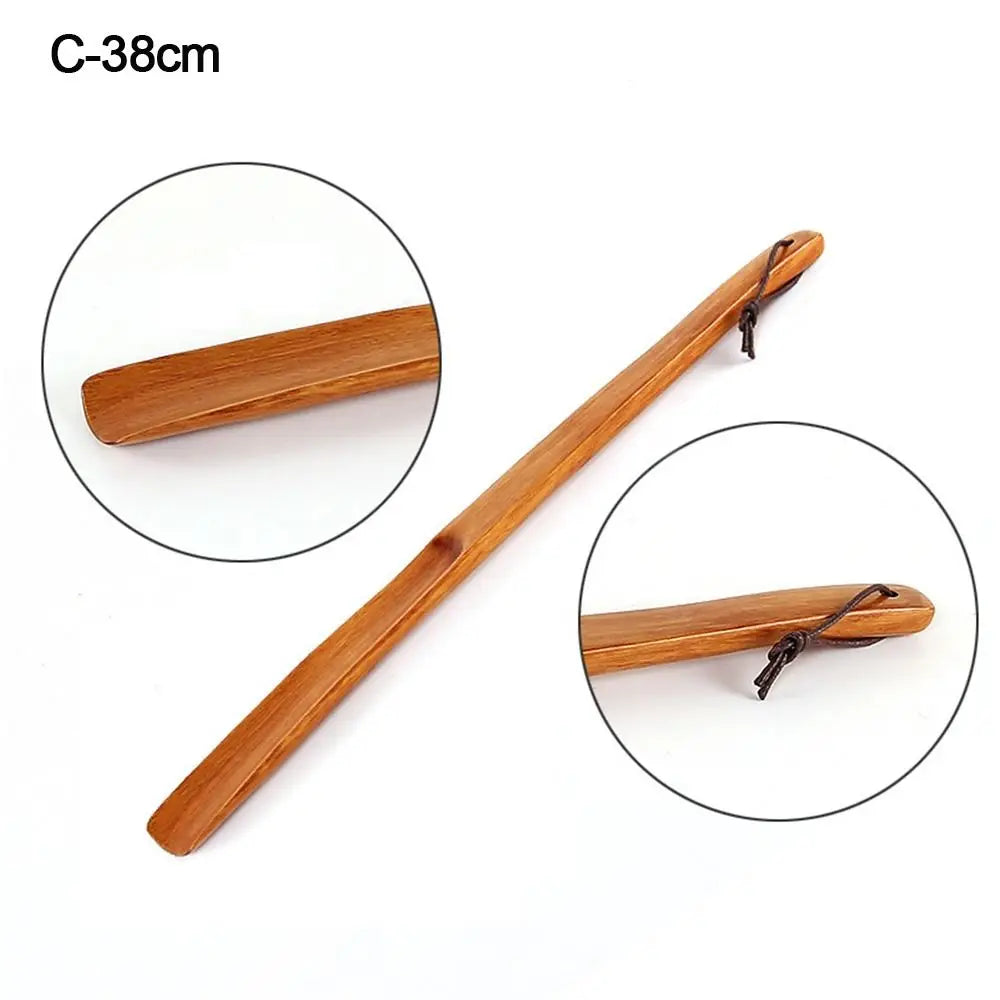 Calzador profesional de mango extralargo, de madera, fácil de usar, para personas mayores, herramienta para ponerse los zapatos.