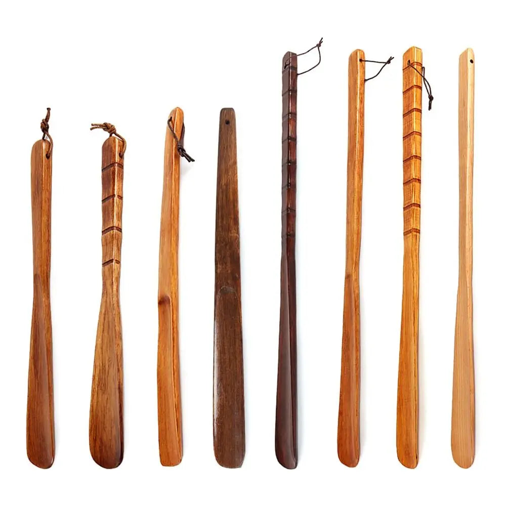 Extra Long Wooden Shoe Horn – Smooth Long Handle Shoehorn for Easy Shoe Wearing, Hanging Design for Seniors, Adults & Travel