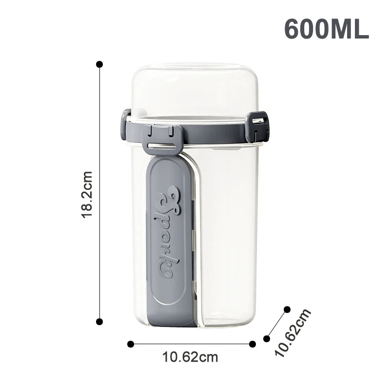 Portable Salad Cup with Fork & Spoon – Double Layer Fresh Keeping Meal Container for Salads, Fruits, Snacks & Yogurt