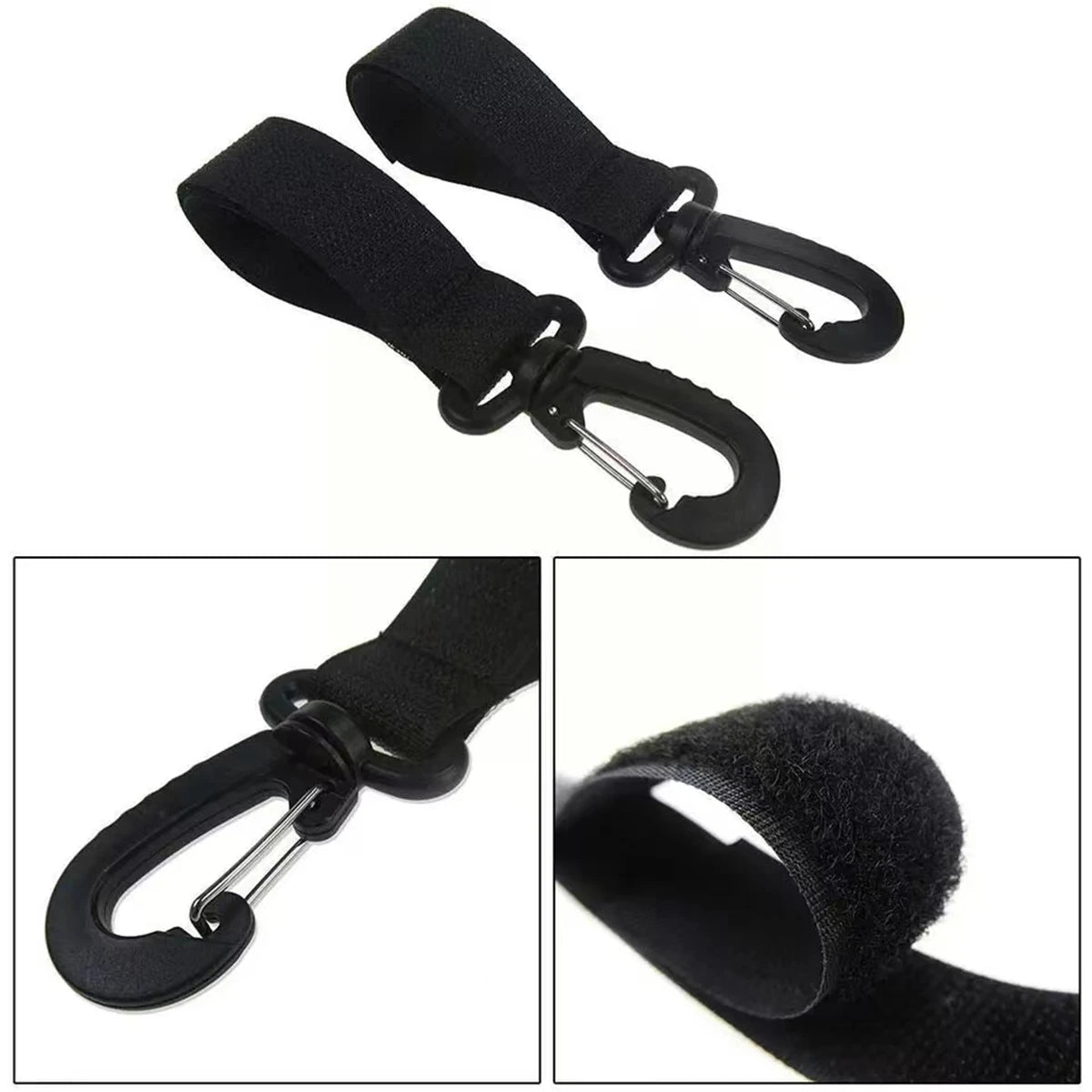 2 ganchos de piel sintética para cochecito de bebé, rotación de 360 grados, organizador de carrito, accesorios de ganchillo para cochecito