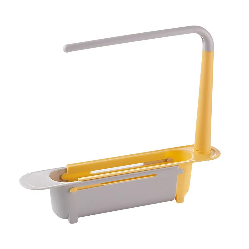 Expandable Sink Organizer Rack with Sponge Holders & Towel Bar