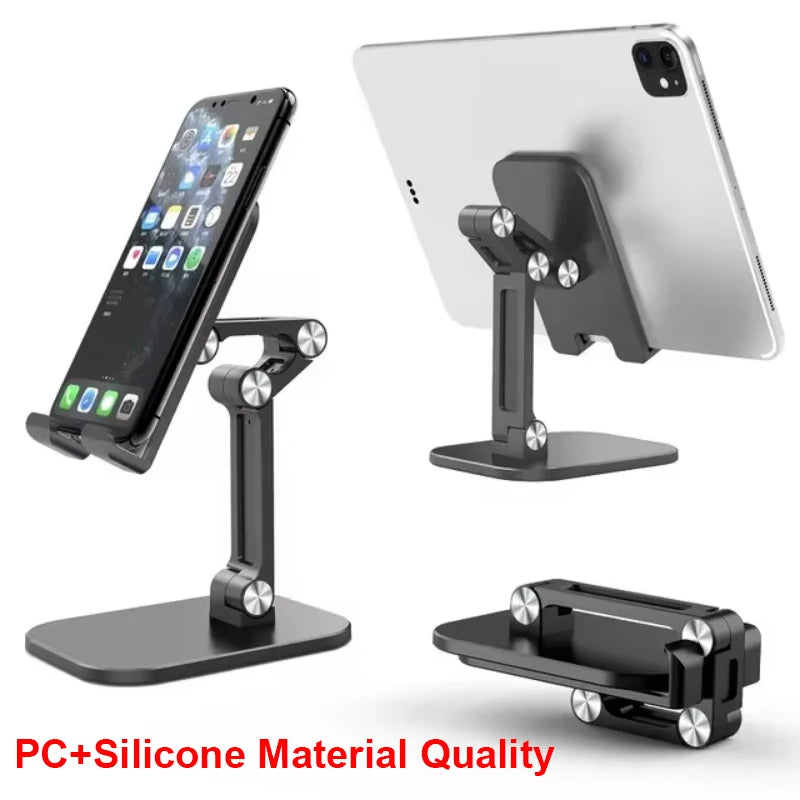 Foldable Adjustable Phone & Tablet Stand – 3-Section Desktop Holder
