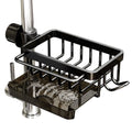 Organizador de grifo para fregadero de cocina, organizador desmontable para fregadero, estante de drenaje para grifo con gancho, funciona con tuberías de agua redondas