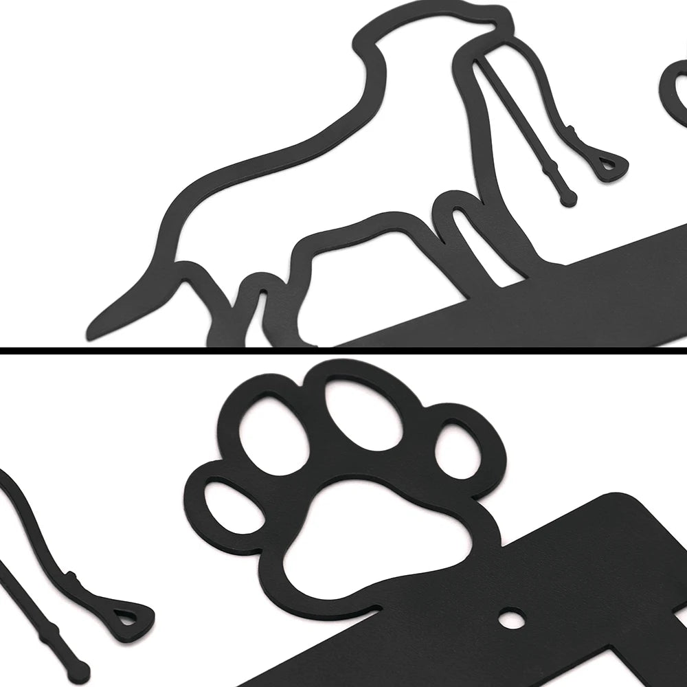 Dog Paw Wall Hook Rack – 5-Hook Metal Organizer for Leashes, Keys, Coats, Towels & Pet Accessories