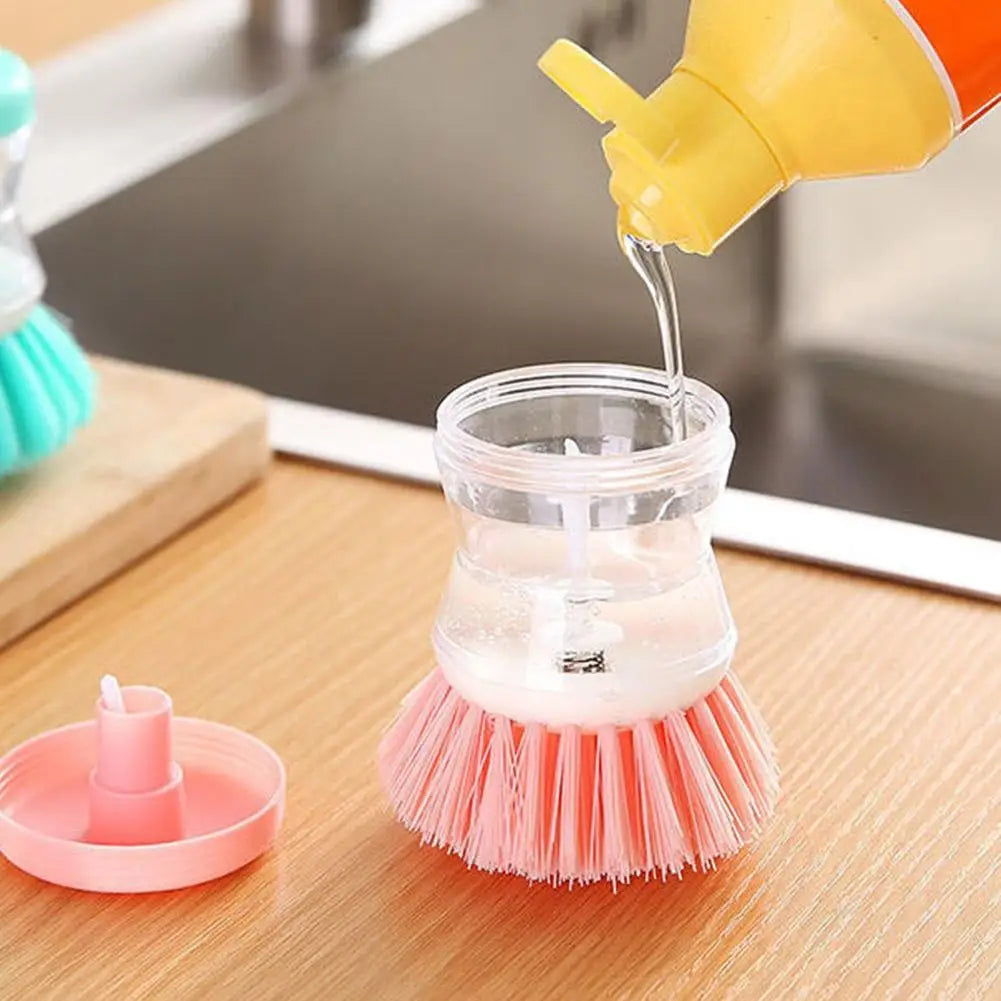 Cepillo de limpieza de cocina para lavar ollas, fregadero, diseño de astronauta, con dispensador automático de jabón líquido, accesorios de limpieza para el hogar