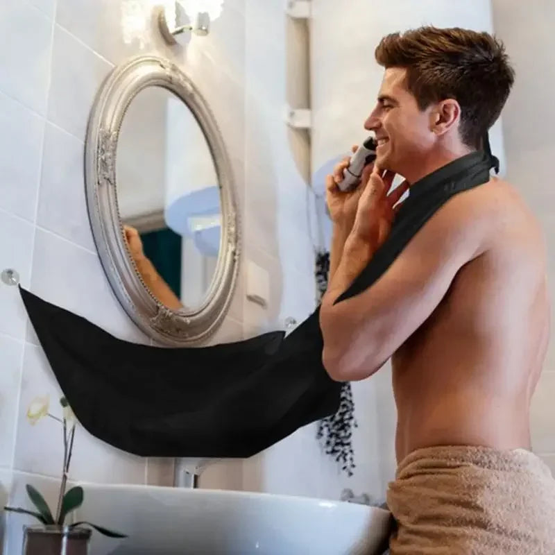 Men's Beard Shaving Apron – Suction Wall Mirror Haircut Cape