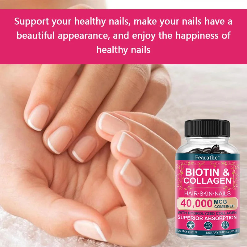 Collagen & Biotin Capsules – Hair, Skin & Nail Support with Keratin & Hyaluronic Acid
