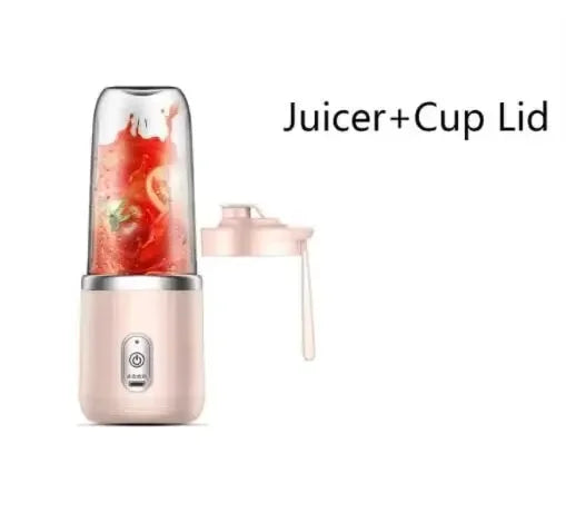 Botella licuadora portátil eléctrica de 6 cuchillas, licuadora de jugo multifunción, licuadora de batidos de jugo fresco, vaso triturador de hielo, procesador de alimentos