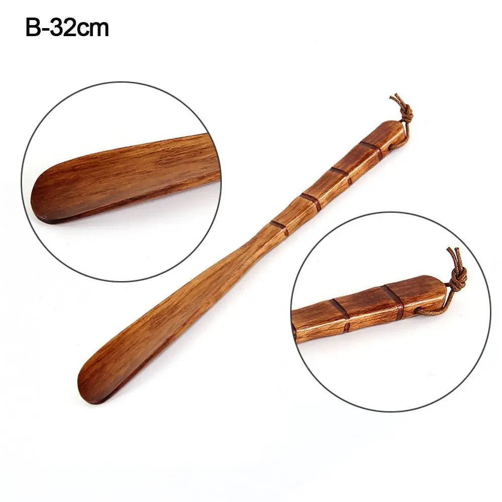 Calzador profesional de mango extralargo, de madera, fácil de usar, para personas mayores, herramienta para ponerse los zapatos.