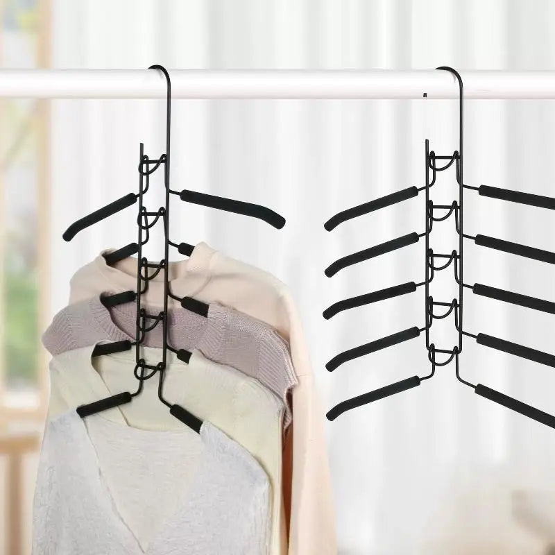 Multi-Tier Closet Hanger with Hooks – Space-Saving Clothes Organizer