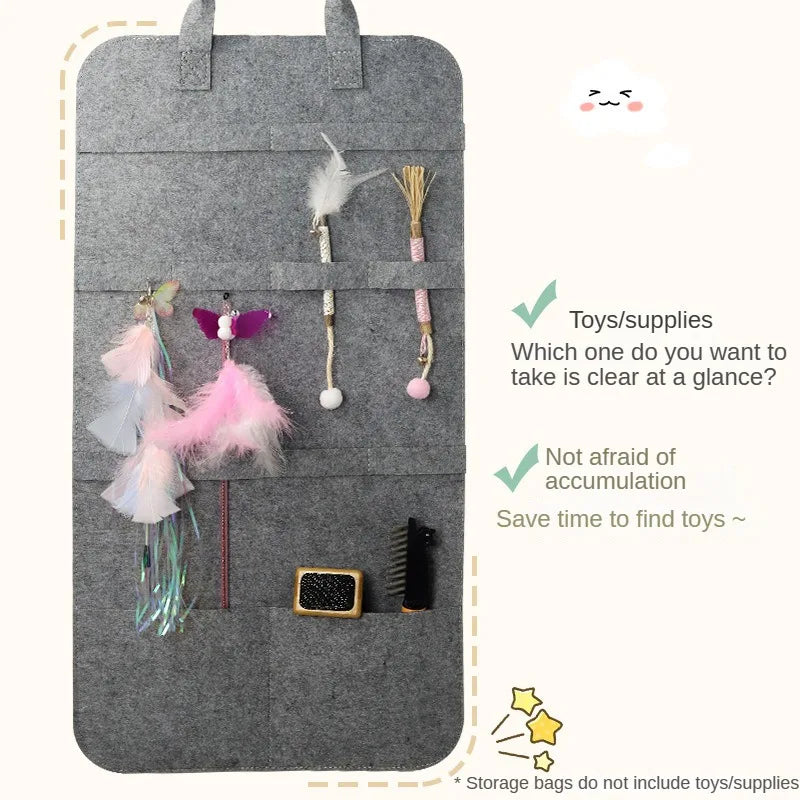 Bolsa de almacenamiento para mascotas, juguetes para gatos, juguetes para gatos, juguetes interactivos para gatos, organizador de juguetes para mascotas, productos para mascotas.