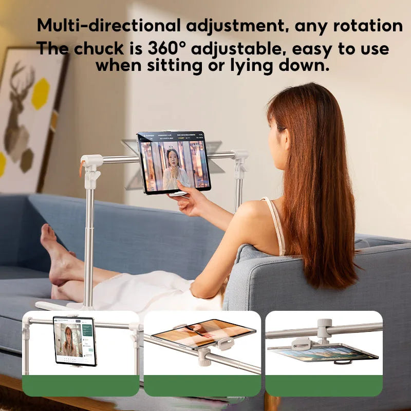 Adjustable Aluminum Tablet & Phone Stand – Foldable Desktop Holder for iPad, Tablets & Smartphones