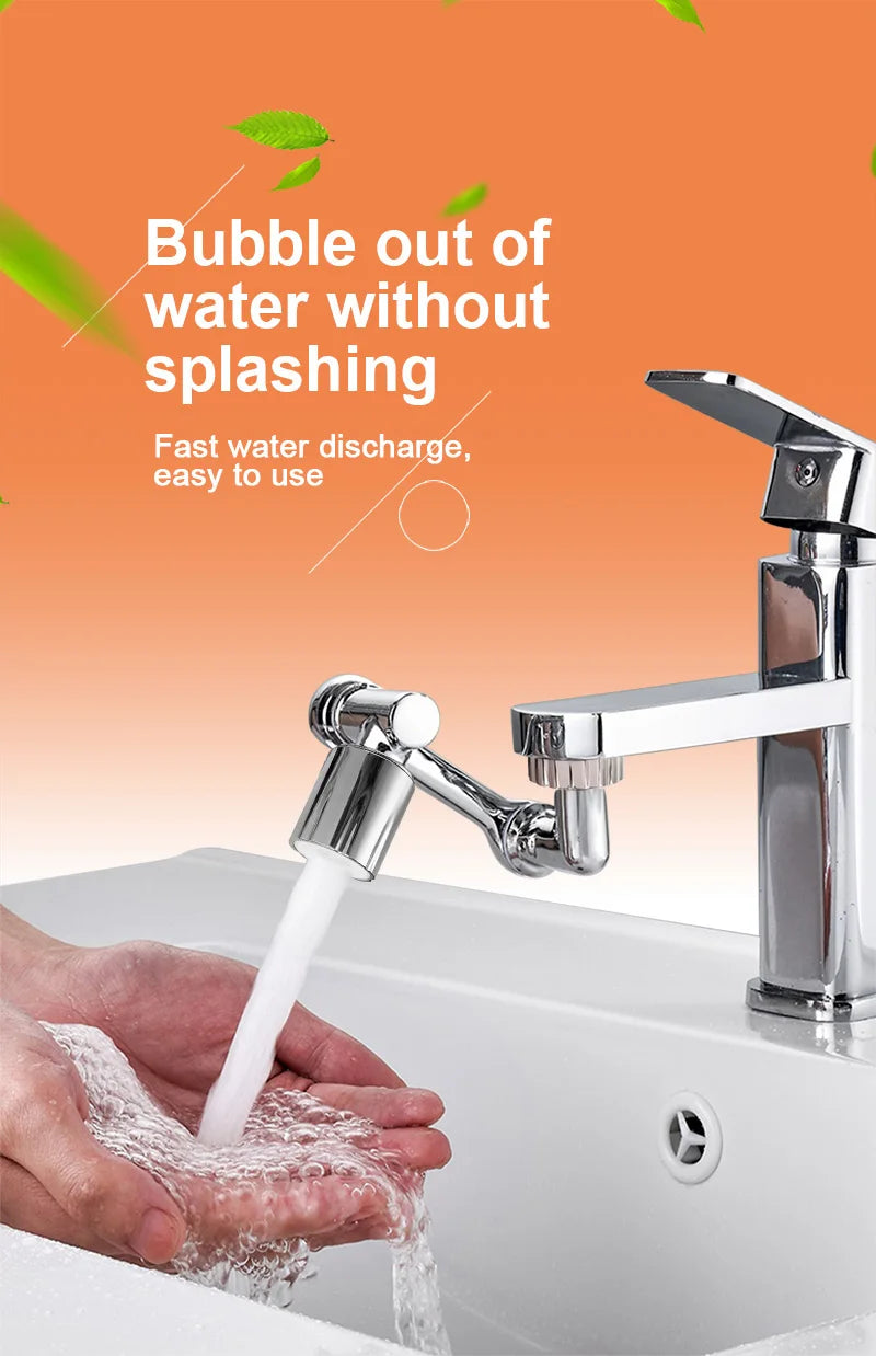 Extensor de Grifo Brazo Robótico ABS Modo Dual Simple Boquilla Giratoria Universal de 1080° para Lavabo de Baño