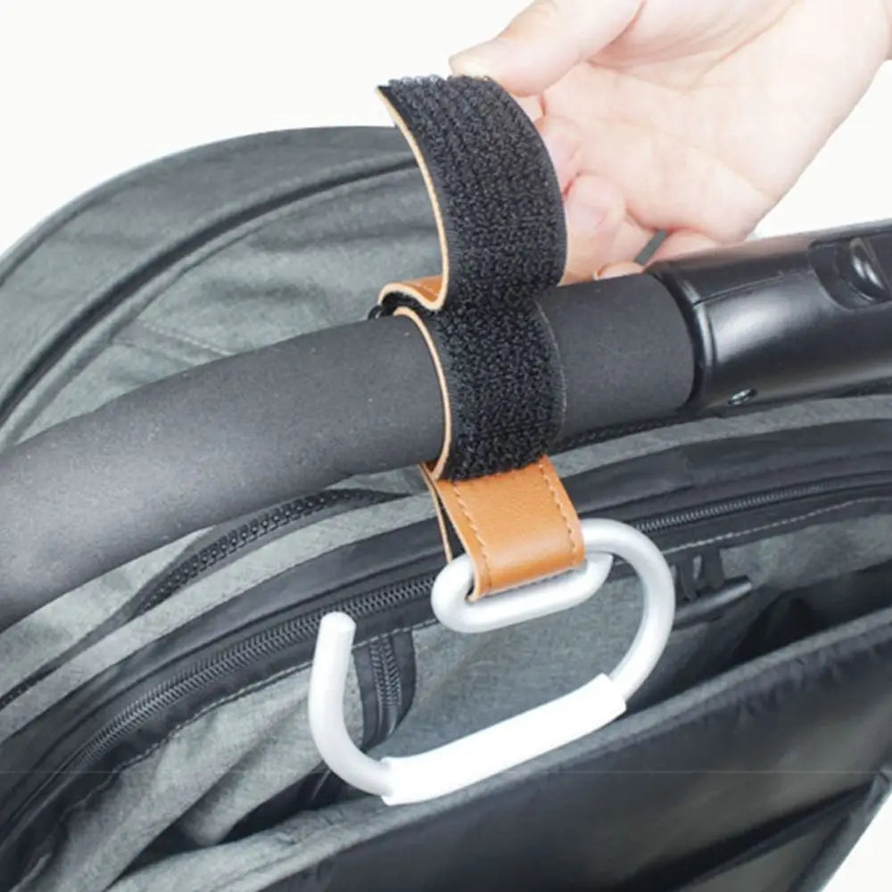 Baby Stroller Hook – Universal PU Organizer Hook for Diaper Bags, Shopping Bags & Stroller Accessories