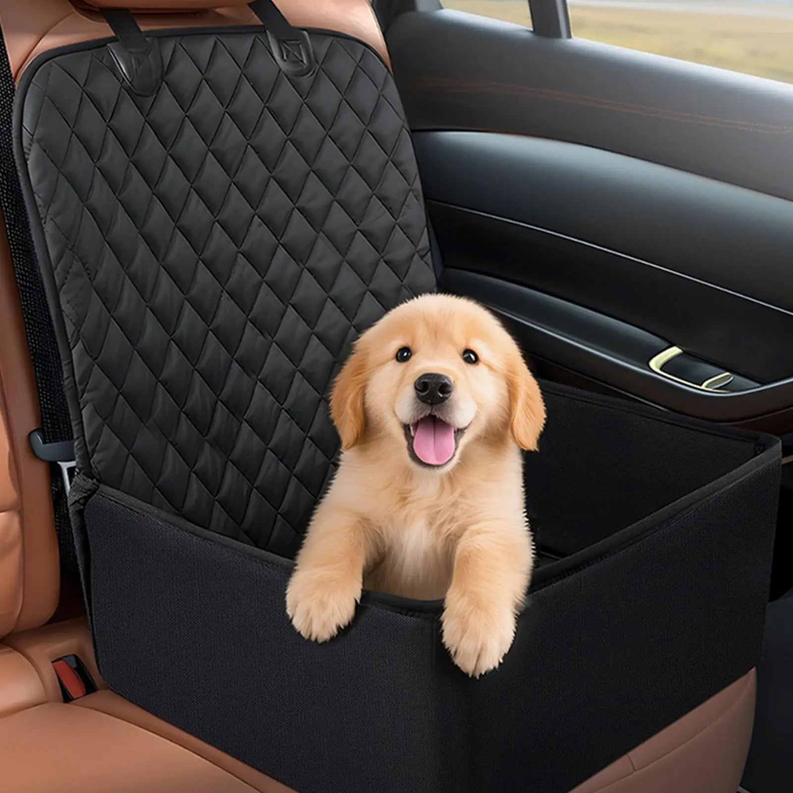 Waterproof Dog Car Seat Cover – Backseat Pet Travel Cushion with Safety Barrier for Dogs & Cats SUV, Truck & Vehicle