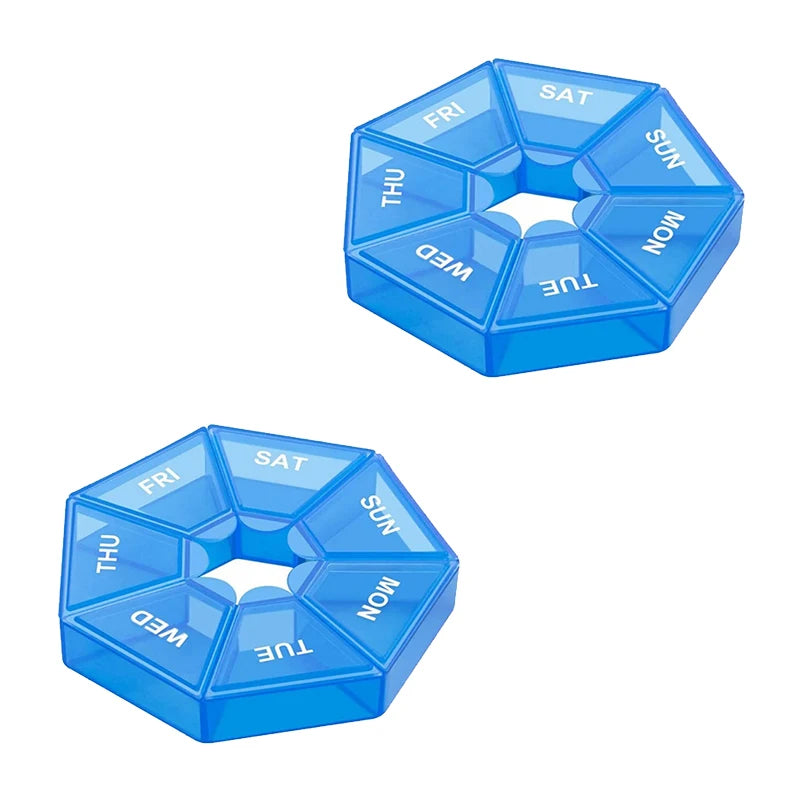 7-Day Weekly Pill Organizer – Portable Travel Medicine Case for Vitamins, Supplements & Daily Medication