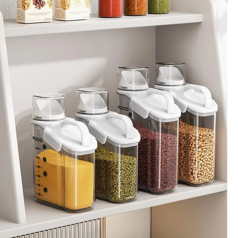 Recipientes herméticos para almacenar alimentos, dispensador de cereales, caja de almacenamiento para cereales, dispensador de arroz, dispensador de granos, organizador de cocina