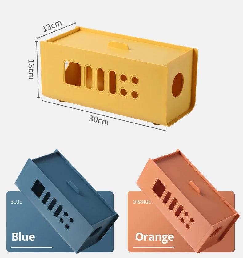 Caja de almacenamiento de cables, regleta multifuncional, gestión de cables, caja de cables, seguridad para el hogar, línea de red, cubo de almacenamiento