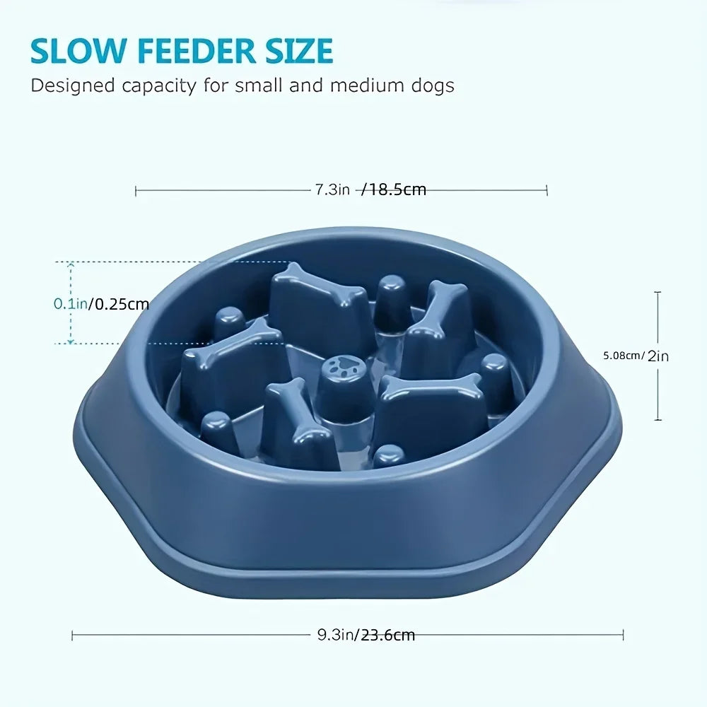Large Capacity Slow Feeder Pet Bowl – Anti-Choking Puzzle Food Dish for Dogs & Cats with Non-Slip Base