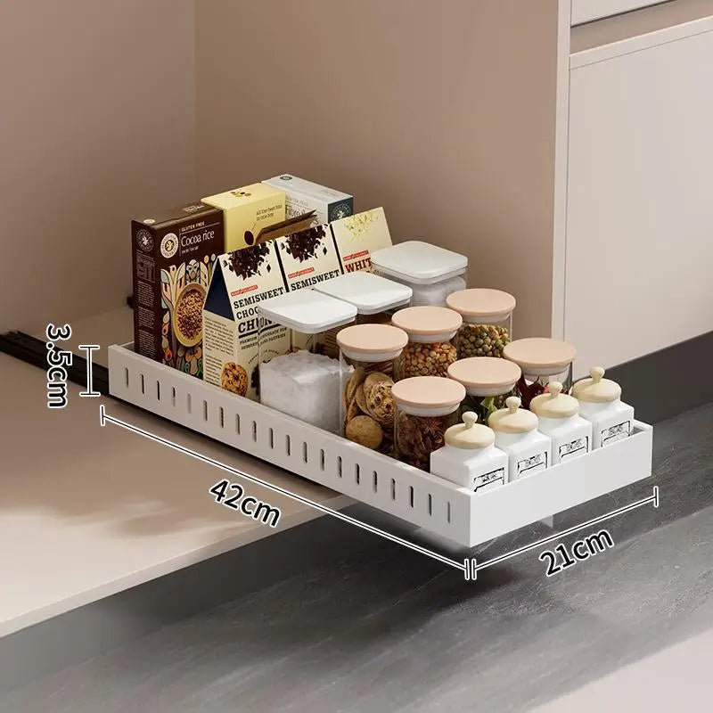 Organizador de ollas y sartenes bajo el gabinete, soporte deslizante para tapas de ollas, estante de almacenamiento de platos y sartenes deslizante y ajustable para cocina
