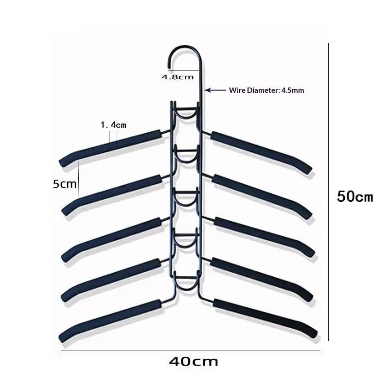 Multi-Tier Closet Hanger with Hooks – Space-Saving Clothes Organizer