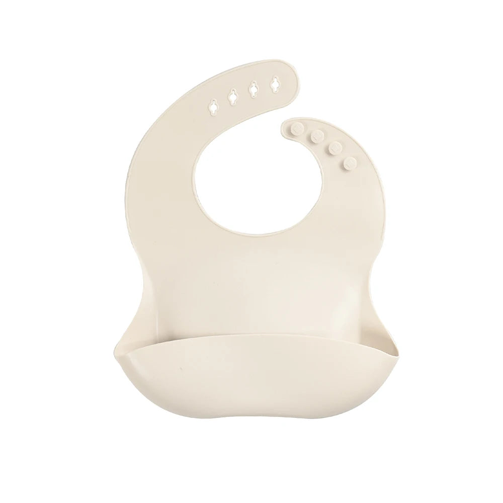 Waterproof Silicone Baby Bib with Food Catcher – Adjustable Cartoon Feeding Apron, Soft Reusable Infant Bib for Newborns & Toddlers