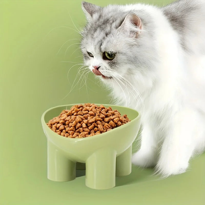 Cuenco Elevado para Gatos con Soporte - Plato Duradero de Plástico para Comida y Agua de Mascotas, Elegante y Moderno, Ergonómico para Cuello de Gatos y Perros