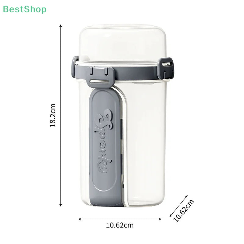 Portable Salad Cup with Fork & Spoon – Double Layer Fresh Keeping Meal Container for Salads, Fruits, Snacks & Yogurt