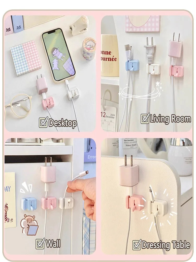 Desk Cable Management Clip – No-Drill Cord Organizer for Charging & Data Cables