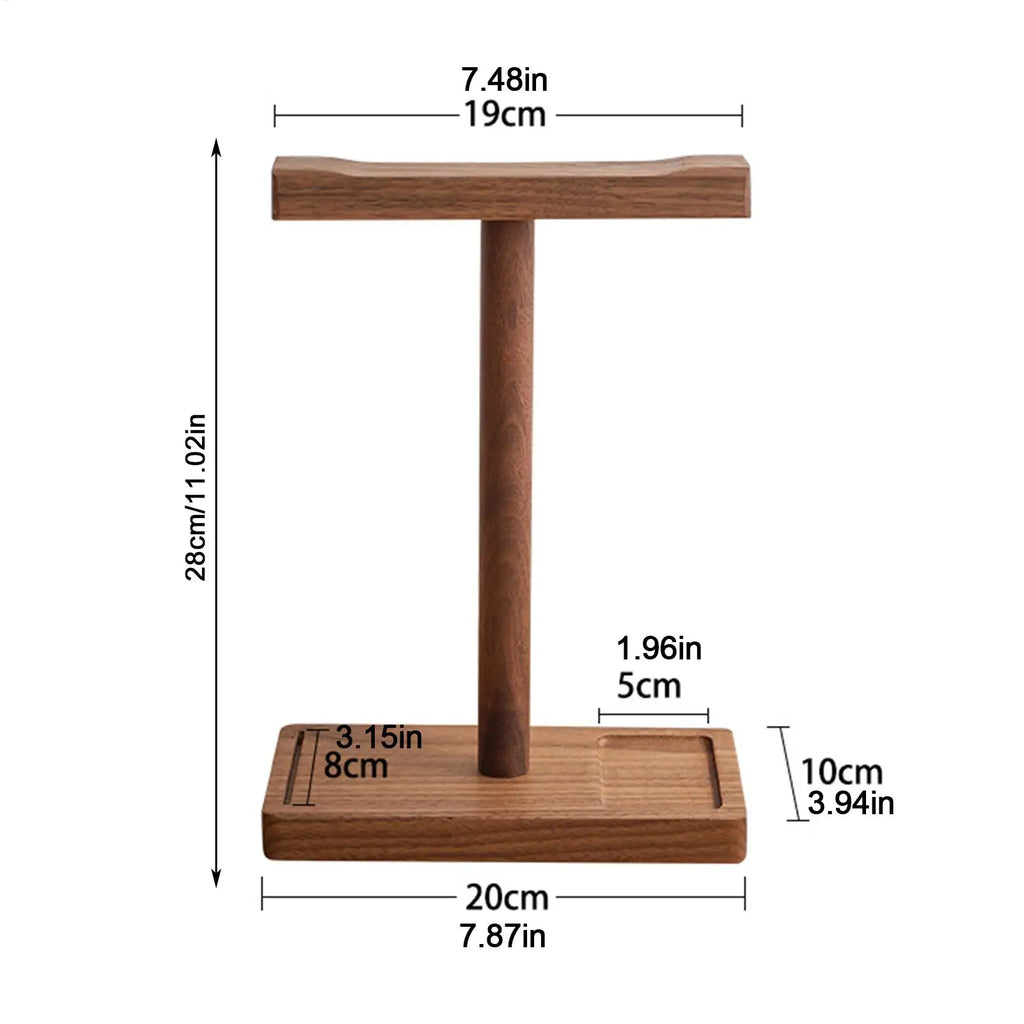 Wooden Headphone Stand Walnut Headphone Rack Rustic Desktop HeElegant Walnut Wood Headphone Stand – Rustic Desktop Organizer for Gaming & Music Headsetsadphone Hanger Universal Headphone Holder for Most Music Game