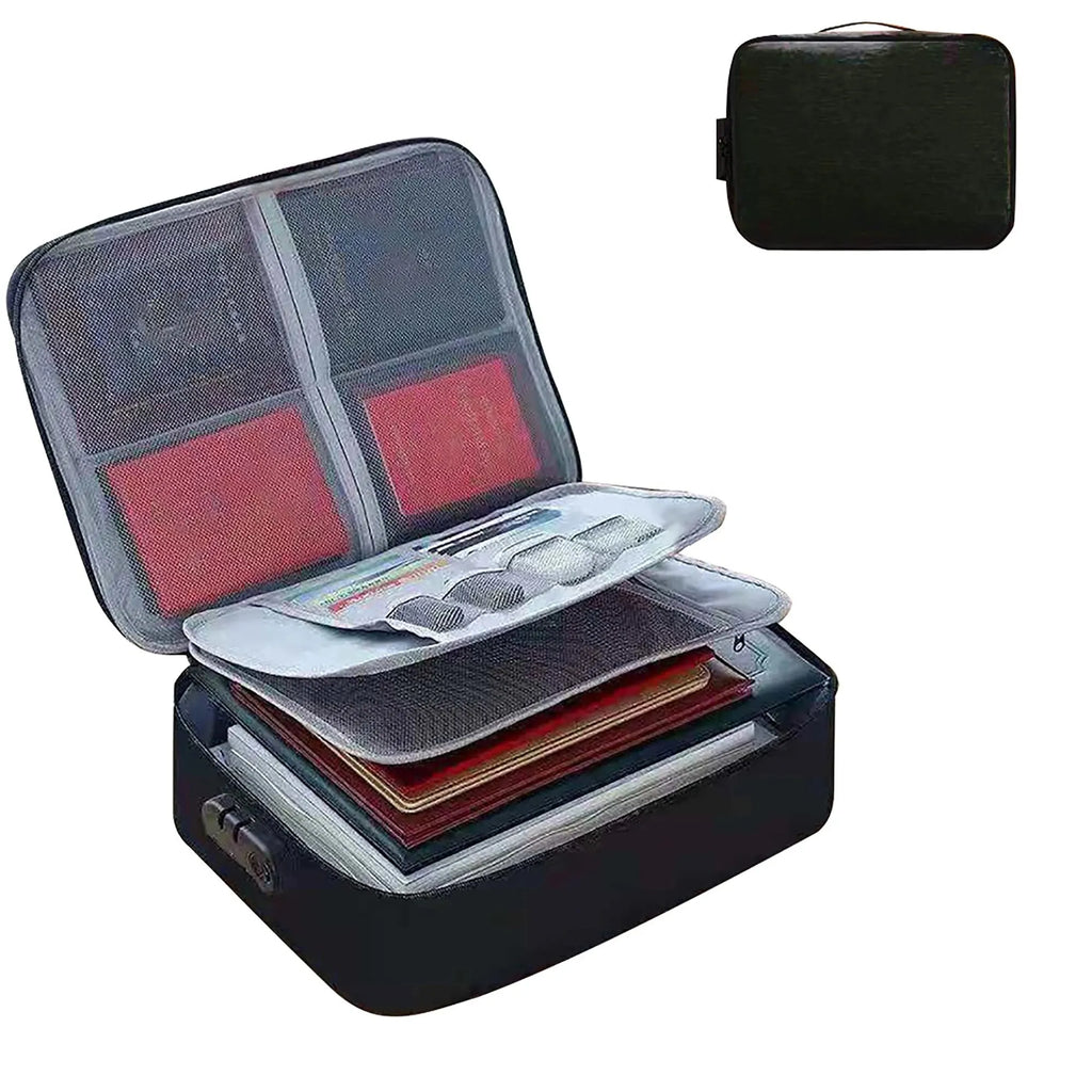 Waterproof Document Organizer – Lockable File Storage Case for Passports, Cards & Certificates