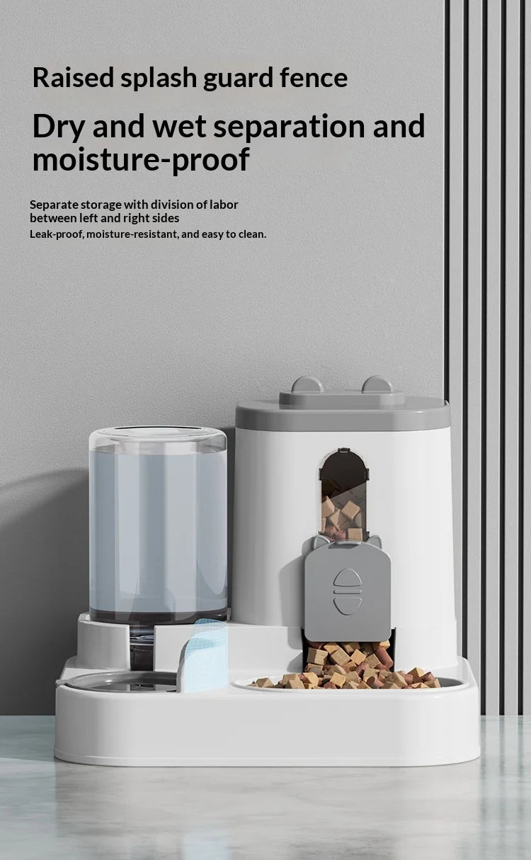 Automatic Pet Feeder & Water Dispenser – Large Capacity Food & Water Station for Cats & Dogs