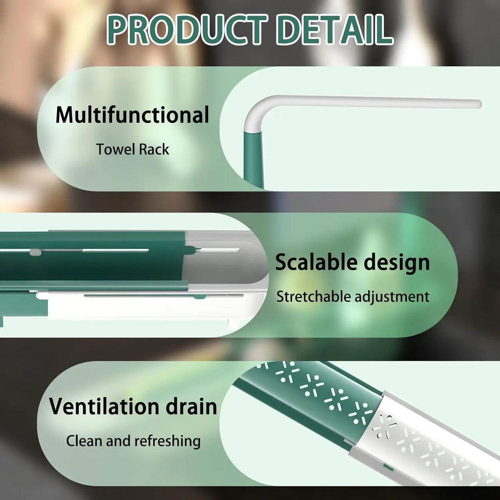 Expandable Sink Organizer Rack with Sponge Holders & Towel Bar
