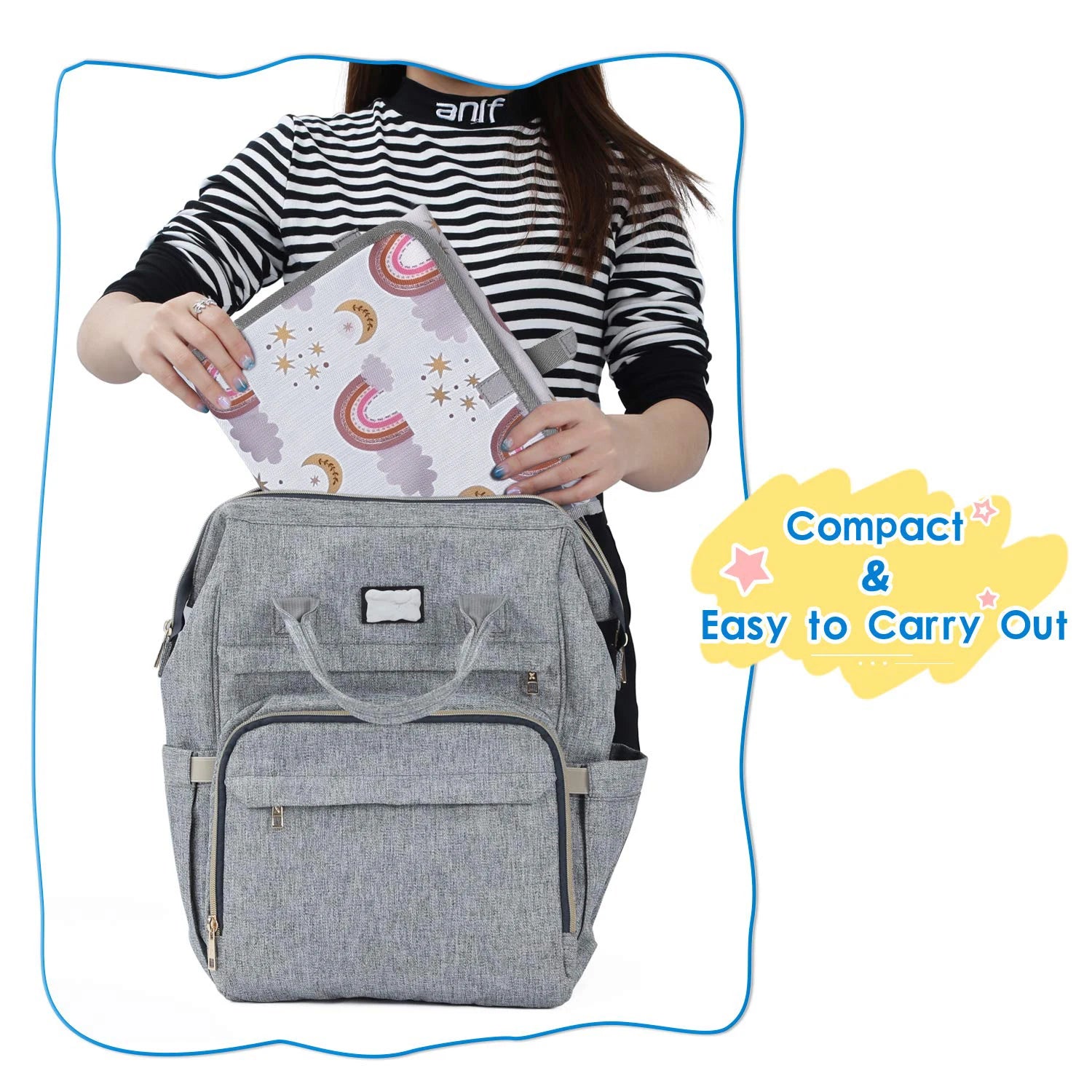 Waterproof Baby Changing Mat – Foldable Portable Diaper Changing Pad with Soft Padding, Reusable Infant Changing Station for Travel & Home
