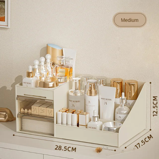 1 Organizador de cosméticos Organizador de escritorio Estantería Organizador de dormitorio Cajón Organizador de cosméticos de dormitorio Estuche de exhibición de cosméticos